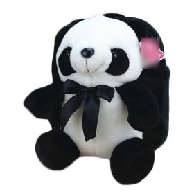 Black Cute Plush Panda Kids Shoulder Bag Travel Snacks Backpack Small School Bag