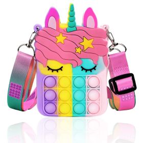 Girl And Women's Unicorn Pop Purse Pop Bag With Unicorn Pop Toy; Shoulder Bag Fidget Toys Pop Fidget Backpack