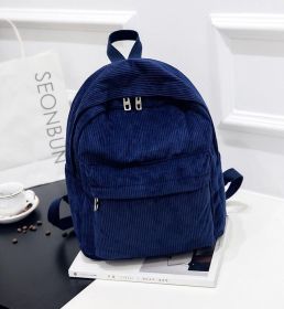 Corduroy Backpack Fashion Women Bookbags Pure Color Shoulder Bag Teenger Girl Travel Bag Mochila Striped Rucksack