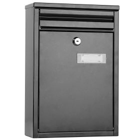Wall Mount Mailbox Lockable Galvanized Iron Letter Post Box Locking Security Drop Box with 2 Keys for Outside Home Office
