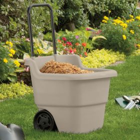 15 Gallon Resin Rolling Lawn and Utility Cart with Retractable Handle