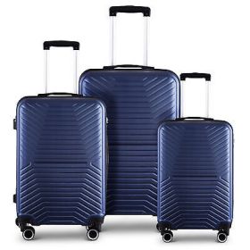 Luggage Expandable Suitcase PC+ABS 3 Piece Set with TSA Lock Spinner Carry on