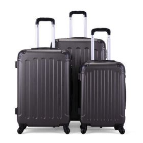 3-Piece Luggage Expandable Lightweight Travel Suitcase Set with Code Lock,
