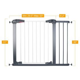 Sturdy Safe Gate With 4 Pressured Adjustment Bolts Dog Indoor Gate; Stair Gate For Pets;  29in To 34in Wide 32in Height