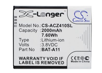 2000mAh Battery - CS-ACZ410SL / Li-ion / Volts: 3.8