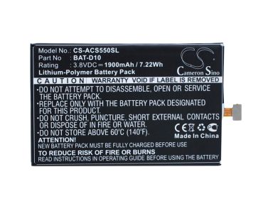 1900mAh Battery - CS-ACS550SL / Li-Polymer / Volts: 3.8