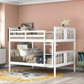 Full over Full Bunk Bed with Ladder for Bedroom;  Guest Room Furniture