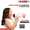 Megaphone Handheld Mini Bullhorn Cheer Loudspeaker Bull Horn Speaker Small Megaphono Siren Sling Strap Portable 5Core HW 1 BTRY