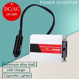 DC AC Car Power Inverter 12V 220V 300W Converter Adapter DC 12V to AC 220V with Battery Clip For Home Solar Appliances Outdoors (Color: B)