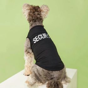 Pet Tank Top; "Security" Pattern Dog Vest Cat Clothes; For Small & Medium Dogs (Color: Black Color)