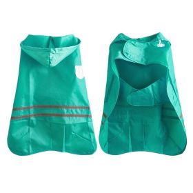 Pet Raincoat Medium Dog Golden Retriever Waterproof Reflective Strip Outdoor Raincoat (Color: Blue, size: Xl)