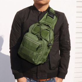 Men Backpack Molle Tactical Sling Chest Pack Shoulder Bag Outdoor Hiking Travel (Material: Nylon, Color: Green)