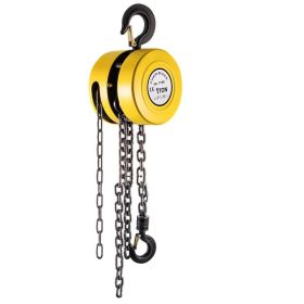Hand Chain Hoist Chain Block W/Industrial-Grade Steel Construction for Lifting Good In Transport & Workshop (Capacity & Chain Length: 1 T / 6 M, Color: Yellow)