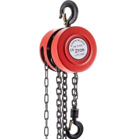 Hand Chain Hoist Chain Block W/Industrial-Grade Steel Construction for Lifting Good In Transport & Workshop (Capacity & Chain Length: 2 T / 2.5 M, Color: Red)