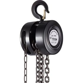 Hand Chain Hoist Chain Block W/Industrial-Grade Steel Construction for Lifting Good In Transport & Workshop (Capacity & Chain Length: 1 T / 3 M, Color: Black)