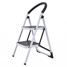 Folding Step Stool with Iron Frame And Anti-Slip Pedals Step Ladder (Type: Style A, Color: Grey)