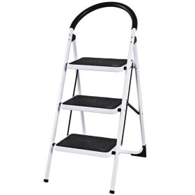 Folding Step Stool with Iron Frame And Anti-Slip Pedals Step Ladder (Type: Style C, Color: Grey)