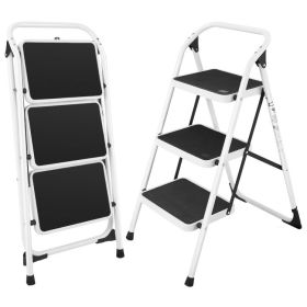 Folding Step Stool with Iron Frame And Anti-Slip Pedals Step Ladder (Type: Style B, Color: Grey)