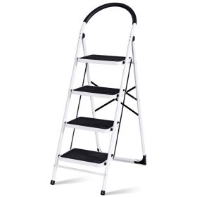 Folding Step Stool with Iron Frame And Anti-Slip Pedals Step Ladder (Type: Style D, Color: Grey)