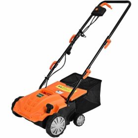 Backyard 2-In-1 Electric Lawn Scarifier And Power Grass Dethatcher W/ 40L Bag (Type: Grass Dethatcher, Color: Orange)