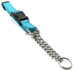 Pet Life 'Tutor-Sheild' Martingale Safety and Training Chain Dog Collar (Color: Blue, size: large)