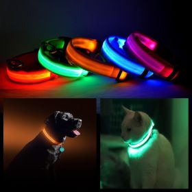 LED PET Safety Halo Style Collar (Color: Orange, size: large)