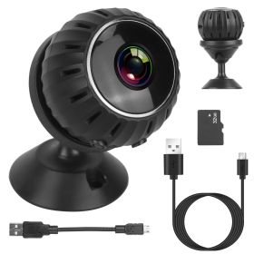 Mini Wireless Camera Wifi IR Night Vision HD 1080p Home Security Camera for Home Indoor Office Baby Pet 32GB Card Included (Pattern: Mmc Card Included, Color: Black)
