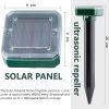 4 pcs Solar Powered Repellent Ultrasonic Outdoor Lawn Garden Snake Rodent Repeller; mouse repeller